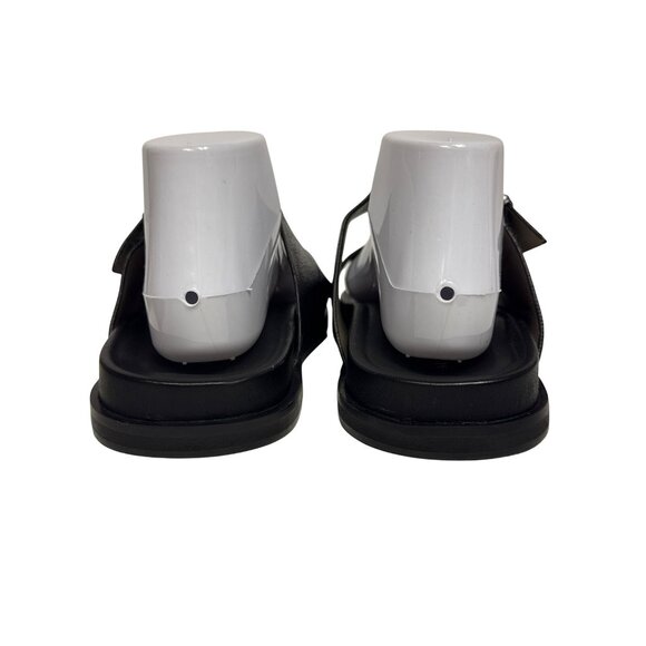 AllSaints Mia Metallic Strap Women's Sandal Slide Buckle Silver Black EU 39 8.5 - Picture 4 of 12